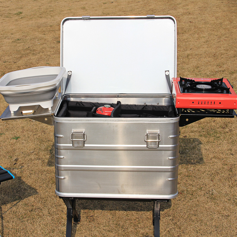 Portable Outdoor Camping Kitchen Box - Aluminum Lightweight - KASSICO