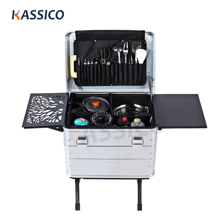 Portable Outdoor Camping Kitchen Box - Aluminum Lightweight - KASSICO