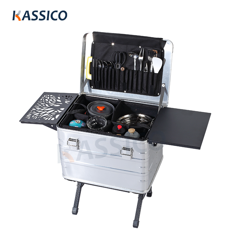 Portable Outdoor Camping Kitchen Box - Aluminum Lightweight - KASSICO