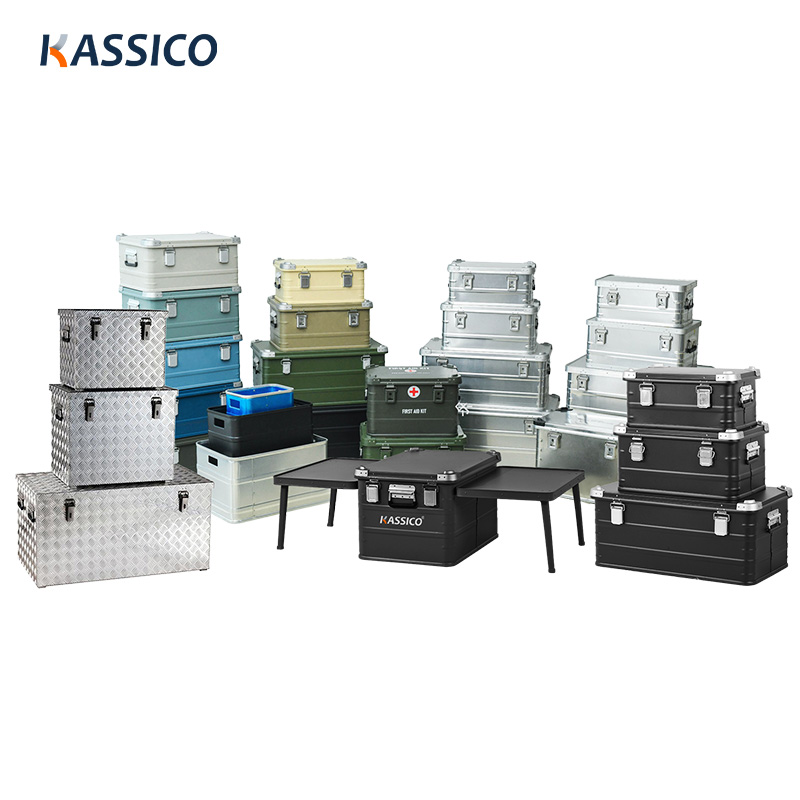 KASSICO farverig aluminiumskasse til udendørs opbevaring og transport