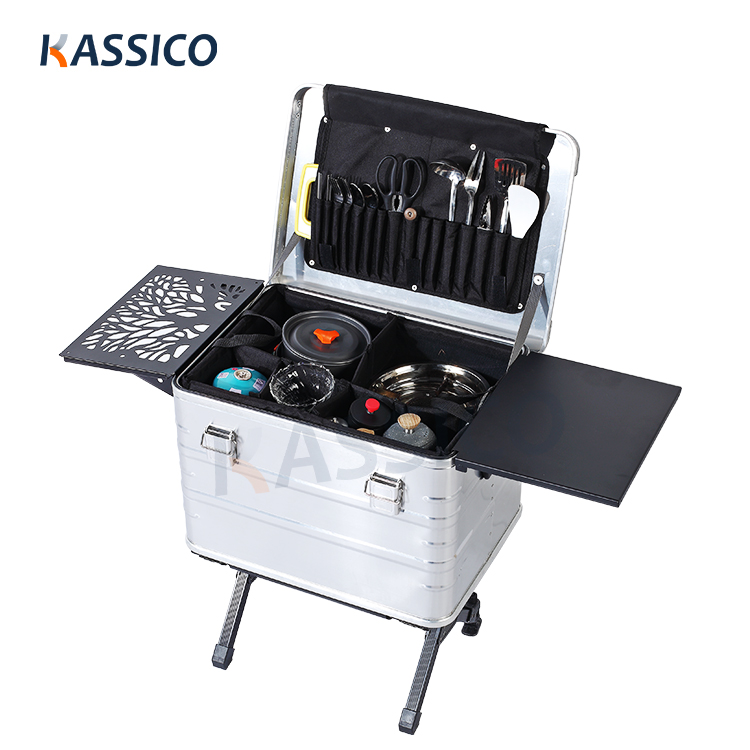 Portable Outdoor Camping Kitchen Box - Aluminum Lightweight - KASSICO