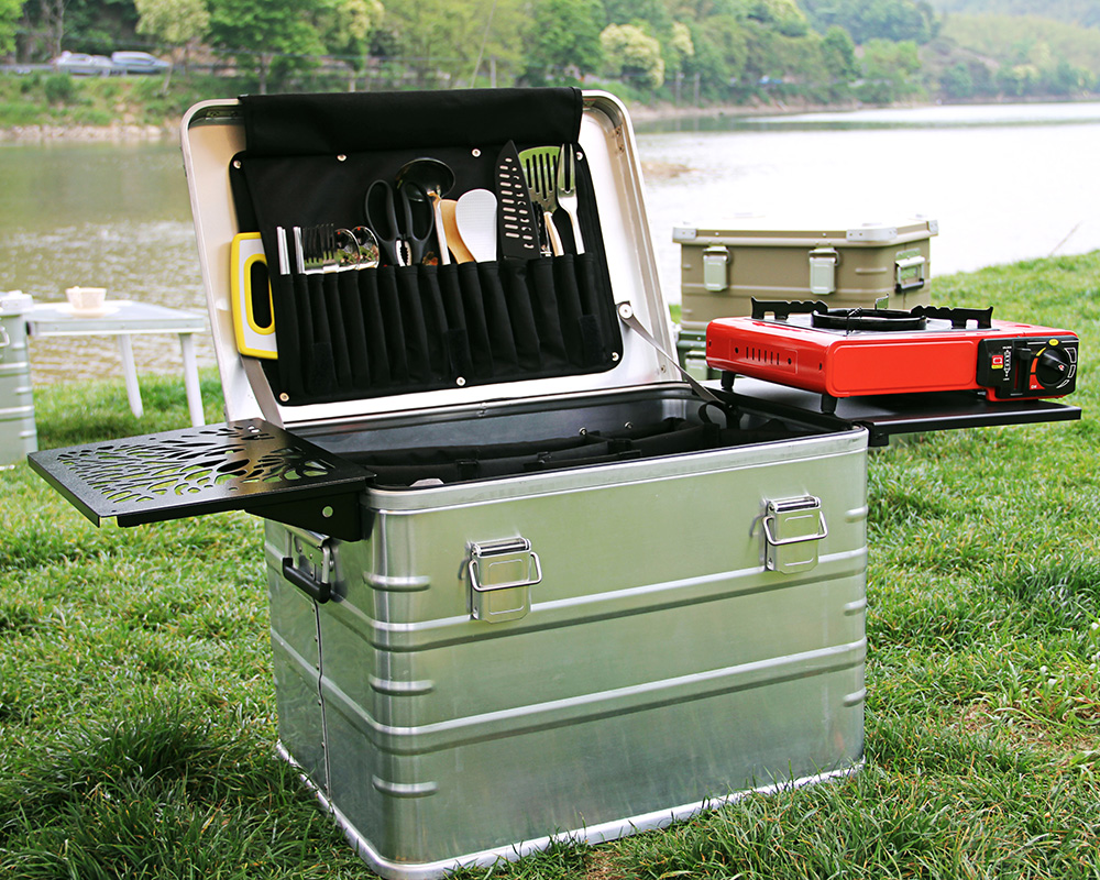 Portable Outdoor Camping Kitchen Box - Aluminum Lightweight - KASSICO