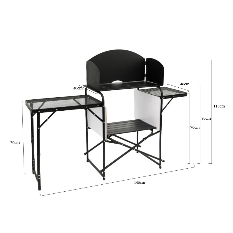 Buiten opvouwbaar kookstation voor kamperen, barbecuegrilltafel