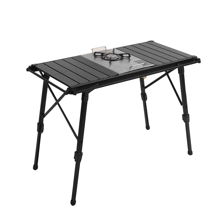 Tavolo da campeggio in alluminio con altezza regolabile