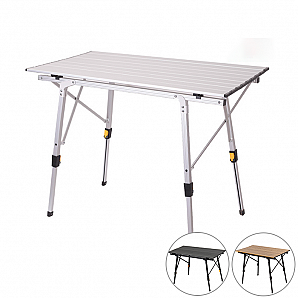 Mesa de camping plegable enrollable de aluminio portátil