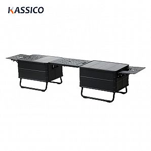 Kombinieren Sie Aluminium-Campingboxen und Tische mit IGT Modular