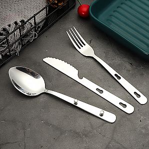 Set coltelli forchetta cucchiaio pieghevole in acciaio inossidabile