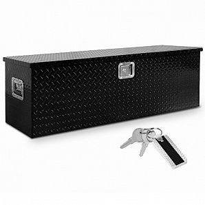 48\" Black Aluminum Diamond Plate Utility Chest Box
