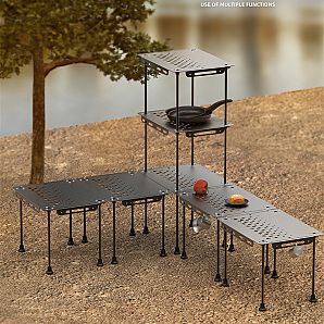 Vikbar aluminiumskarvning utomhus campingbord matlagningsstation