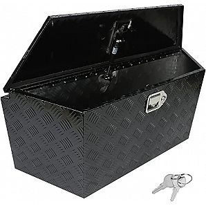 Black Aluminum Utility Trailer Tongue 5 Bar Tread Tool Box