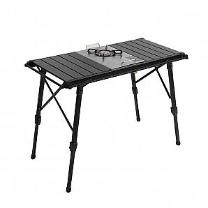 Tavolo da campeggio in alluminio con altezza regolabile