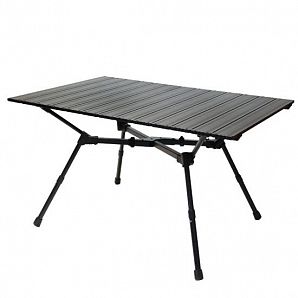 Table de camping pliante en aluminium léger – Support en X, dessus en rouleau d'œufs, pieds télescopiques